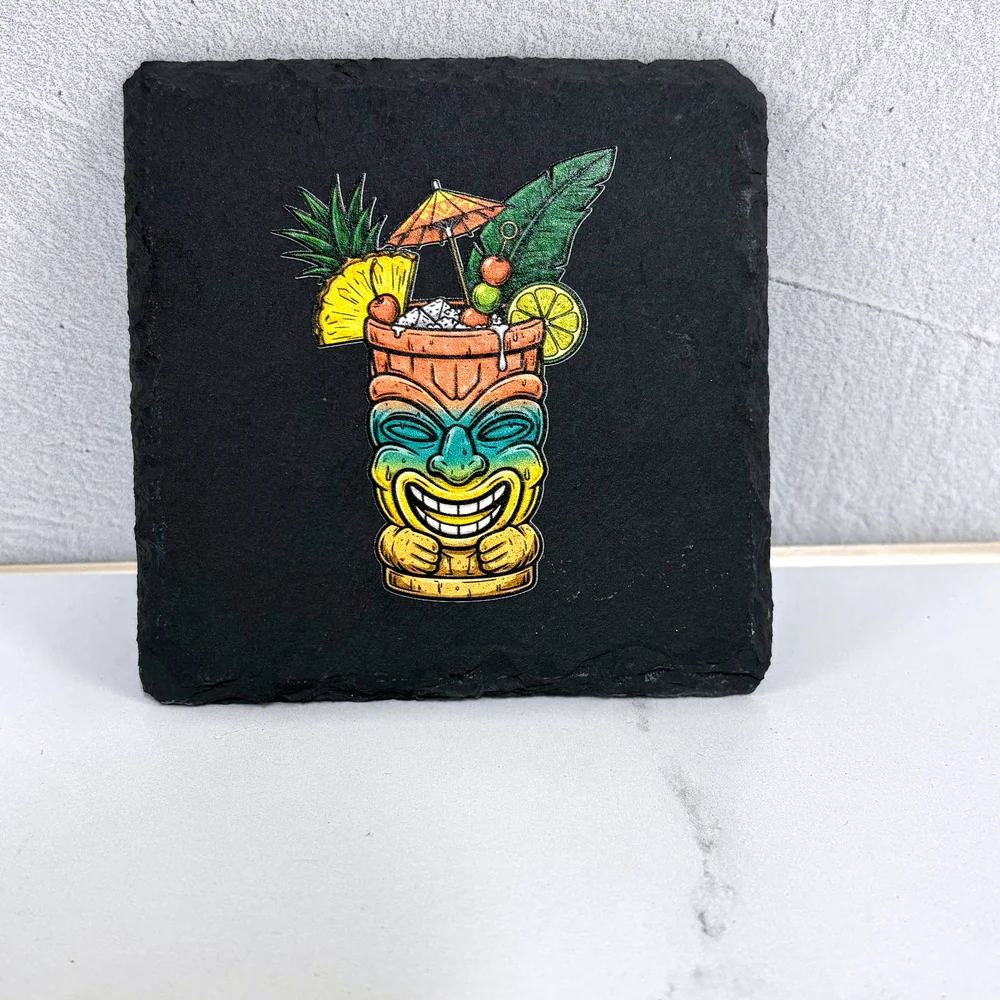 Printed slate coaster